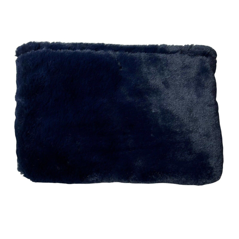 Hat Attack Faux Fur Clutch Blue Black New